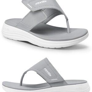 Wide Flip Flops Women Arch Support Non Slip Comfortable Beach Casual